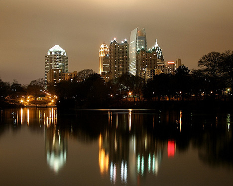 Midtown Atlanta from Piedmont Park at night
