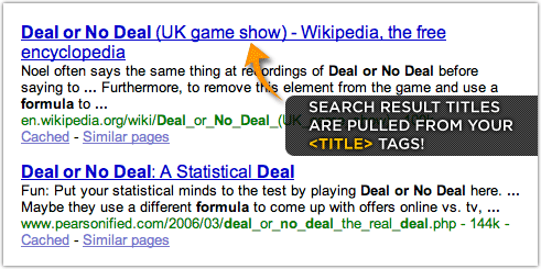 Use your own title tags to perform better in the SERPs Search engine result titles are pulled from your title tags