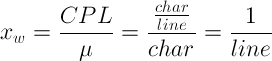 Width factor equation for CPL